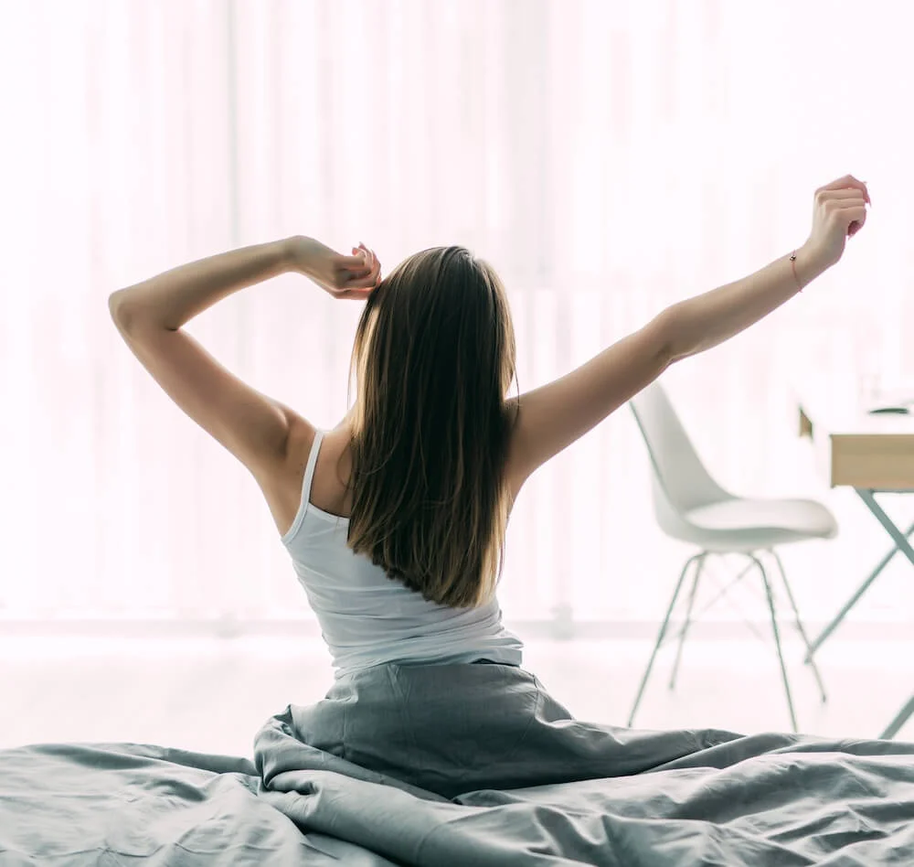 womain waking up